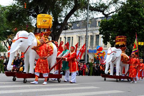 Country bustling with spring festivals